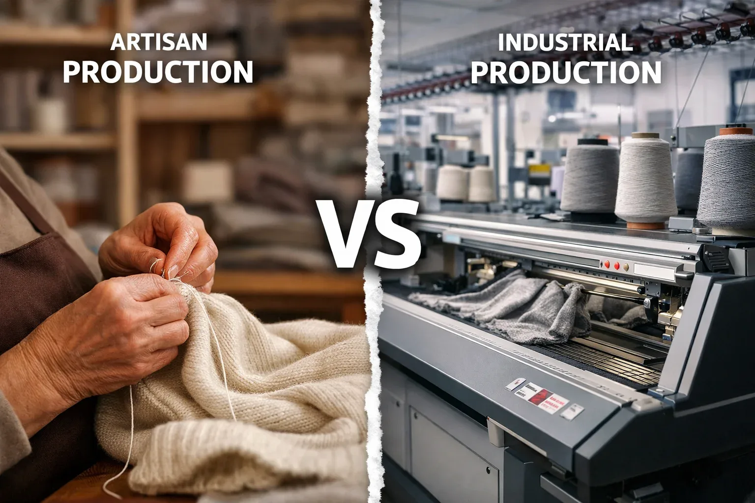 Artisan versus industrial cashmere knitwear production