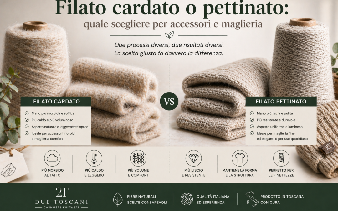 Filato cardato o pettinato: quale scegliere per accessori e maglieria