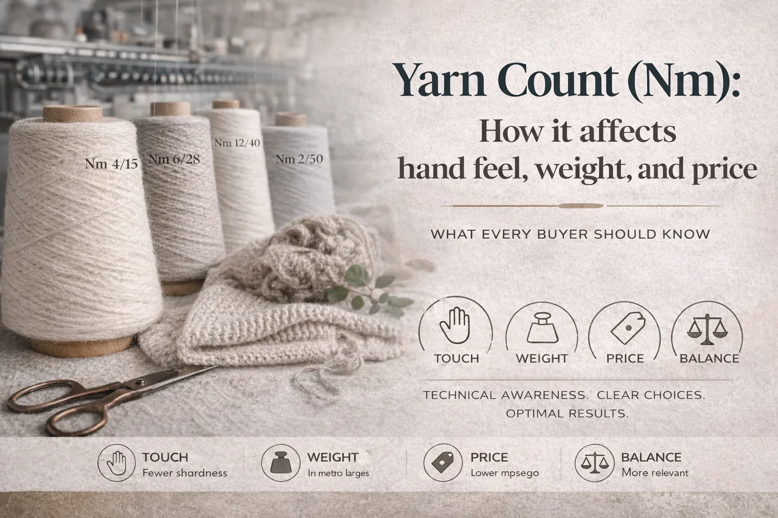 Cashmere yarn count in Nm and how it affects the garment