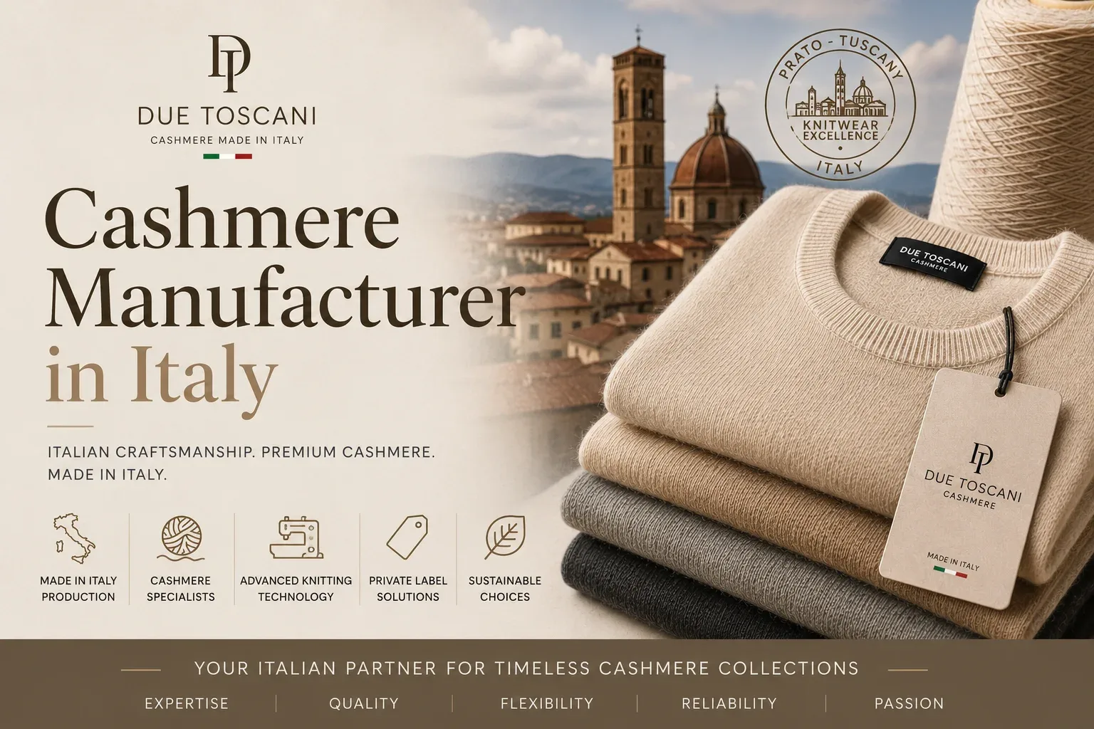 Italian cashmere manufacturer at work in the Prato textile district
