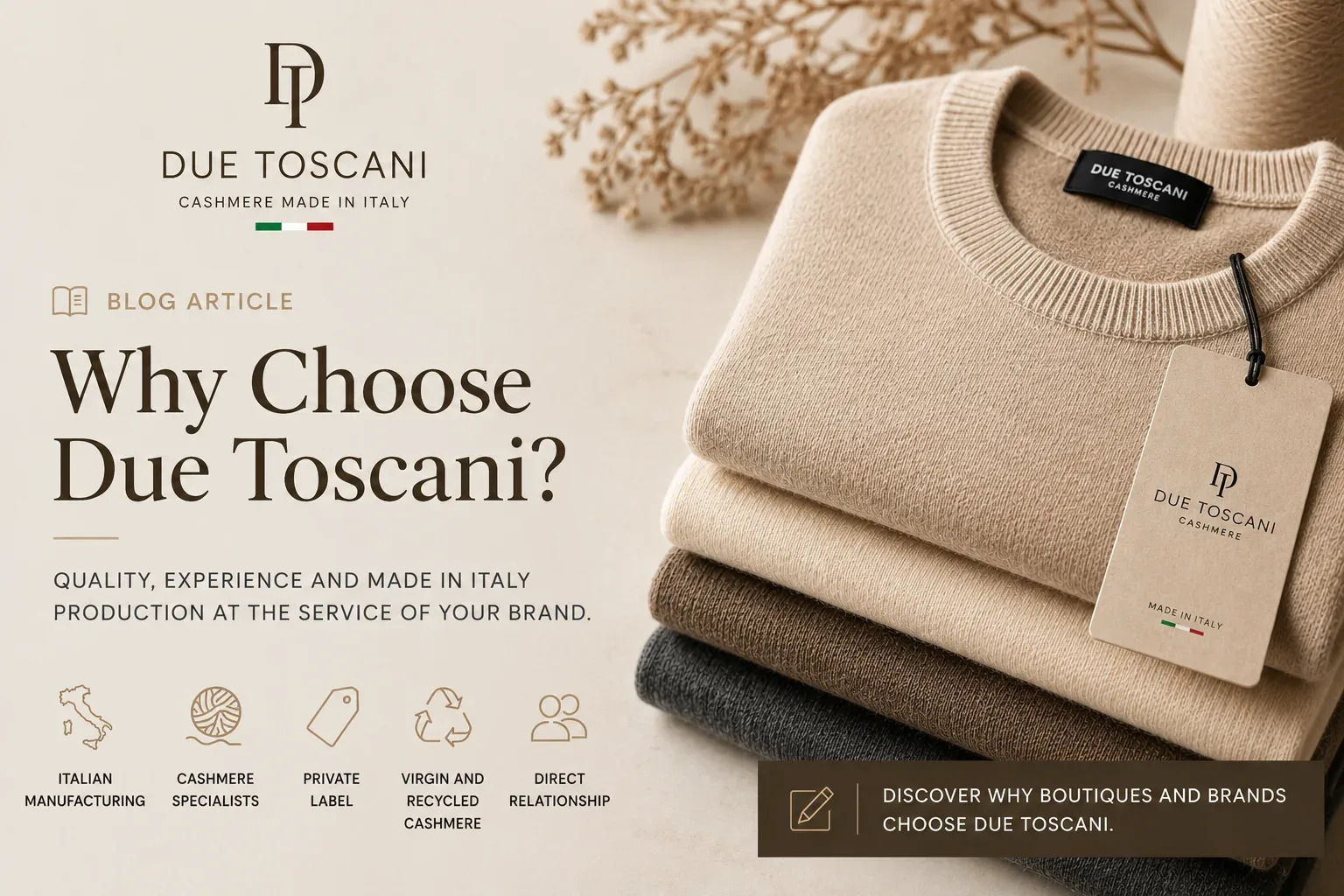 Due Toscani private-label cashmere knitwear made in Tuscany