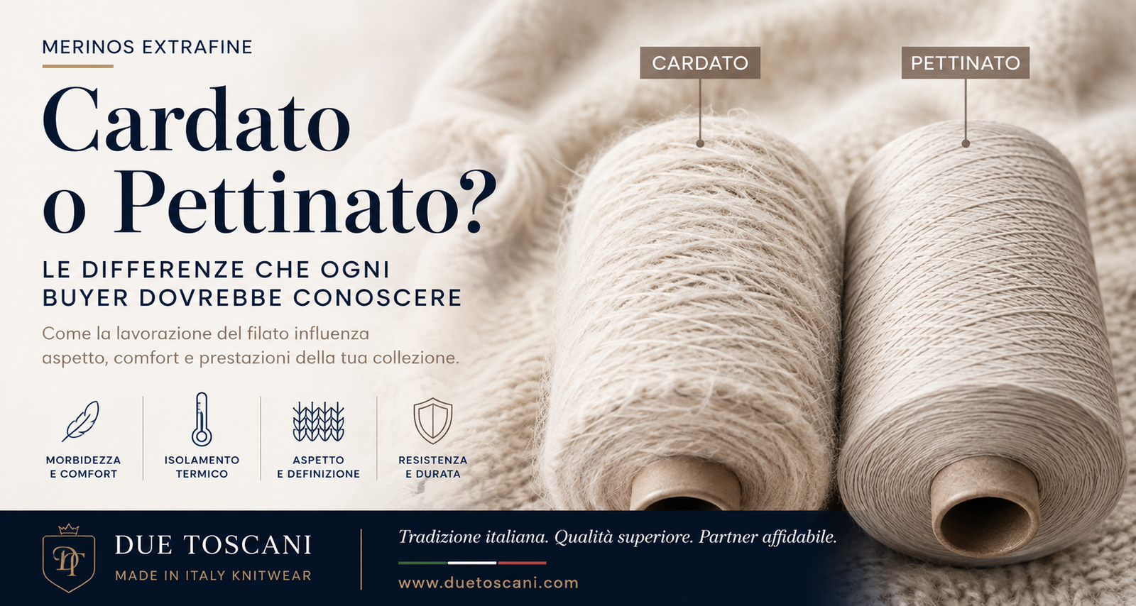 Merinos Extrafine Cardato o Pettinato? Le differenze che ogni buyer dovrebbe conoscere