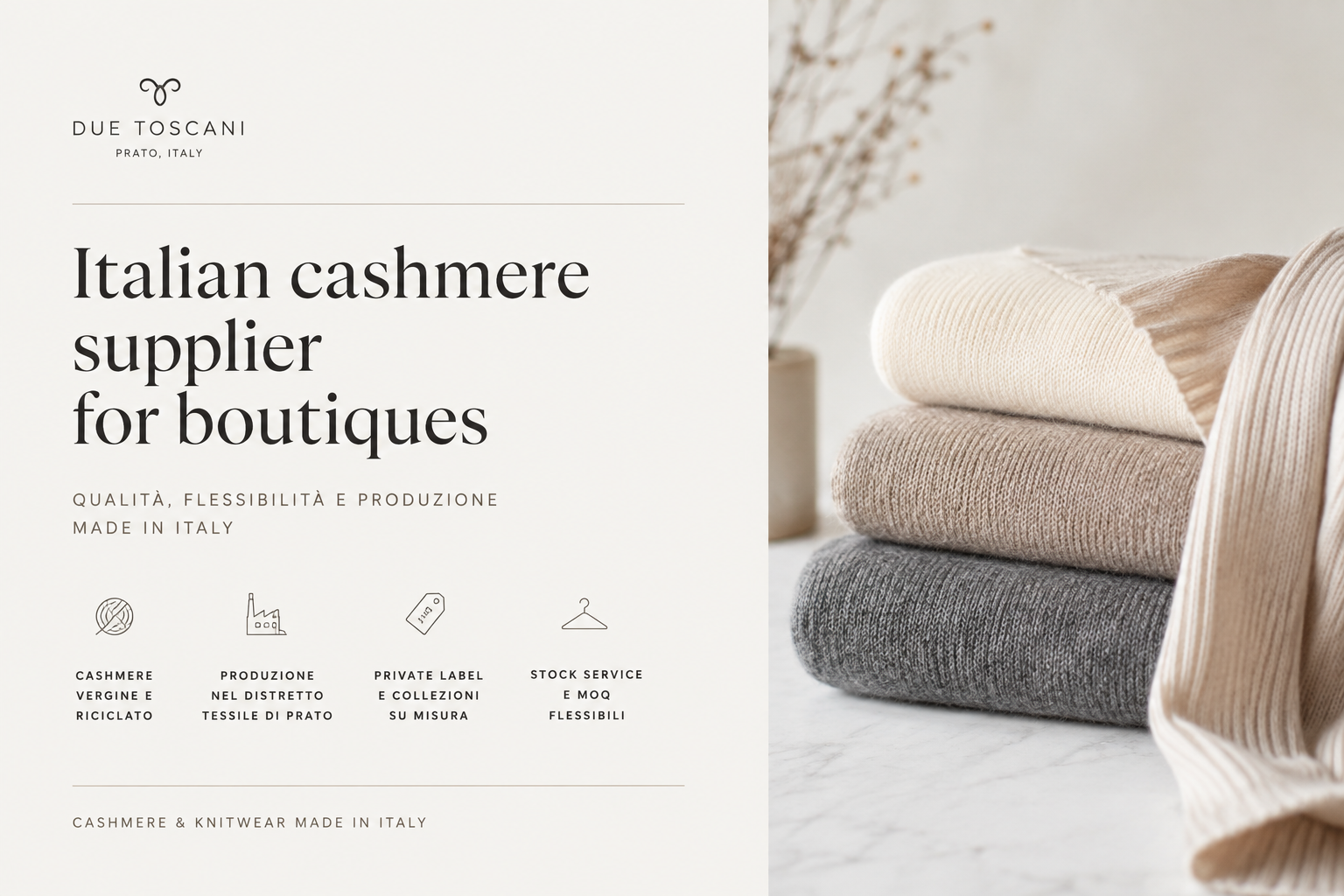 Fornitore Italiano di Cashmere per Boutique: Come Scegliere il Partner Giusto