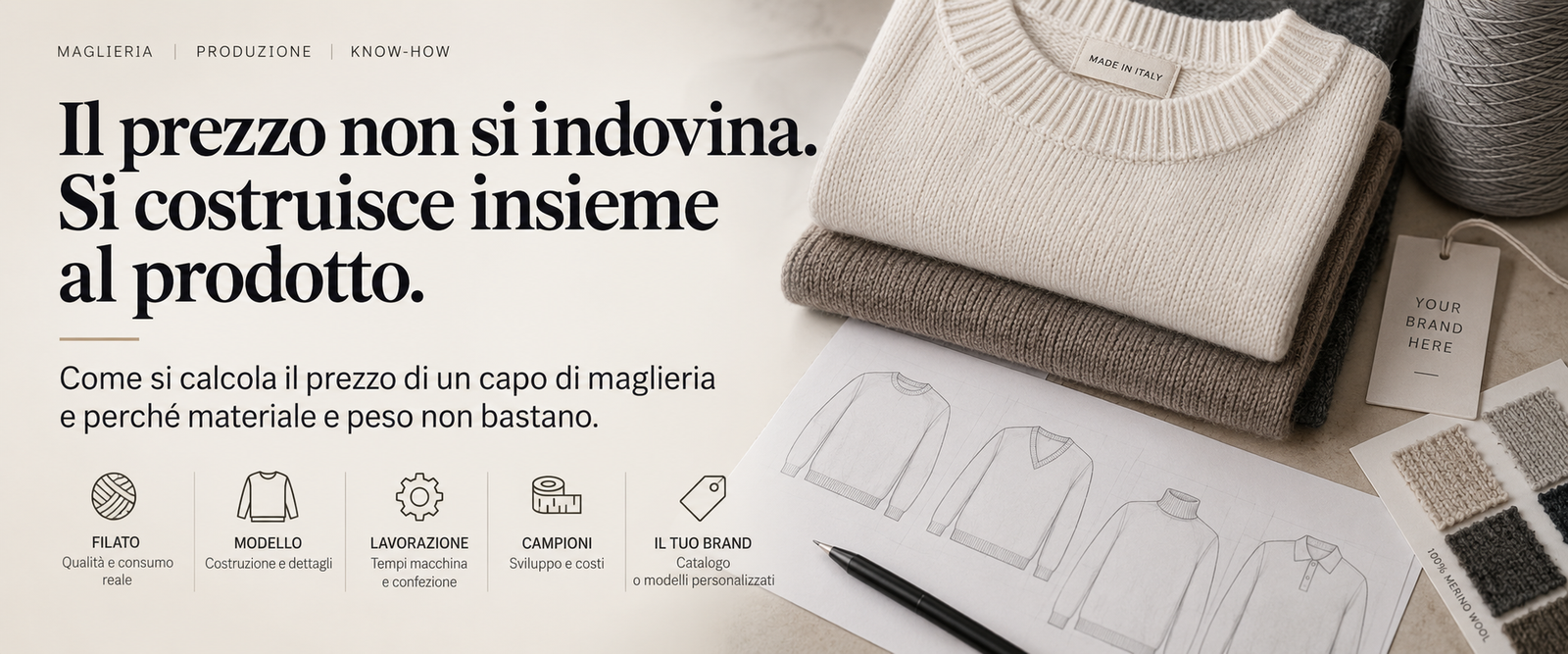 Come si calcola il prezzo di un capo di maglieria? Perché materiale e peso non bastano