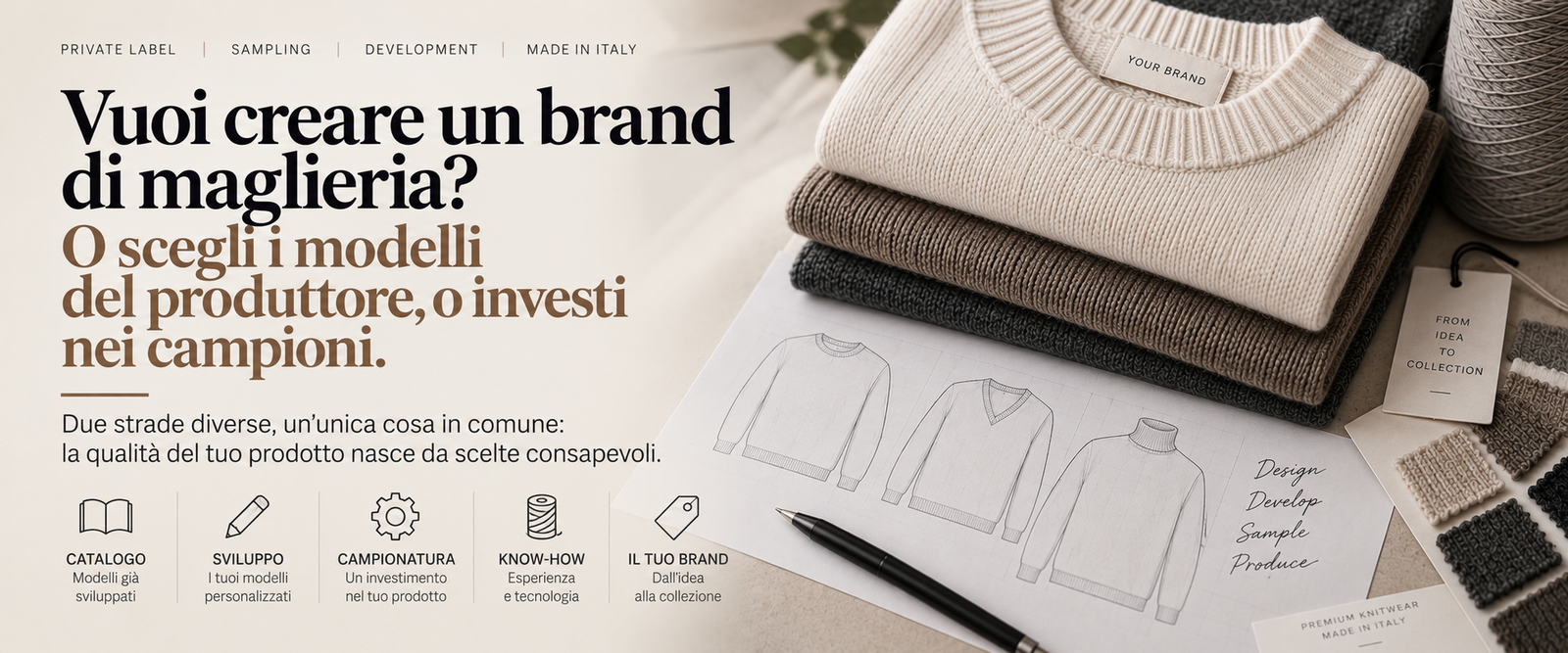 Vuoi creare un brand di maglieria? O scegli i modelli del produttore, o investi nei campioni